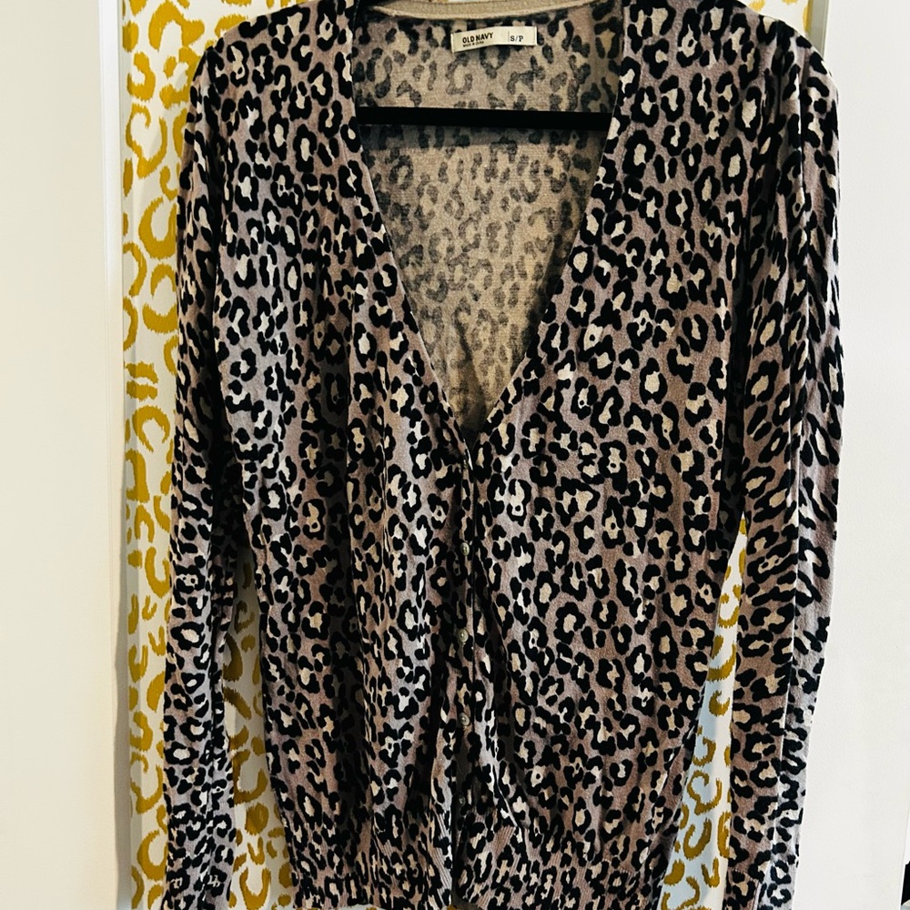Old Navy Leopard Print Cardigan